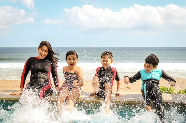 Family beach fun